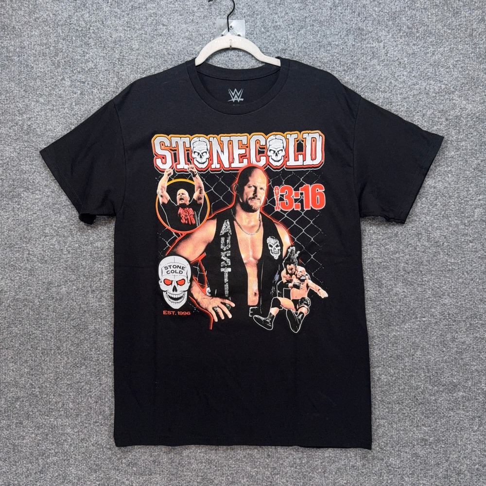 Stone Cold Steve Austin Shirt Mens Medium Black WWE 3:16 Graphic Wrestling NEW